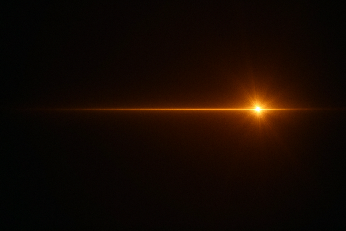 Orange light flare on a black background