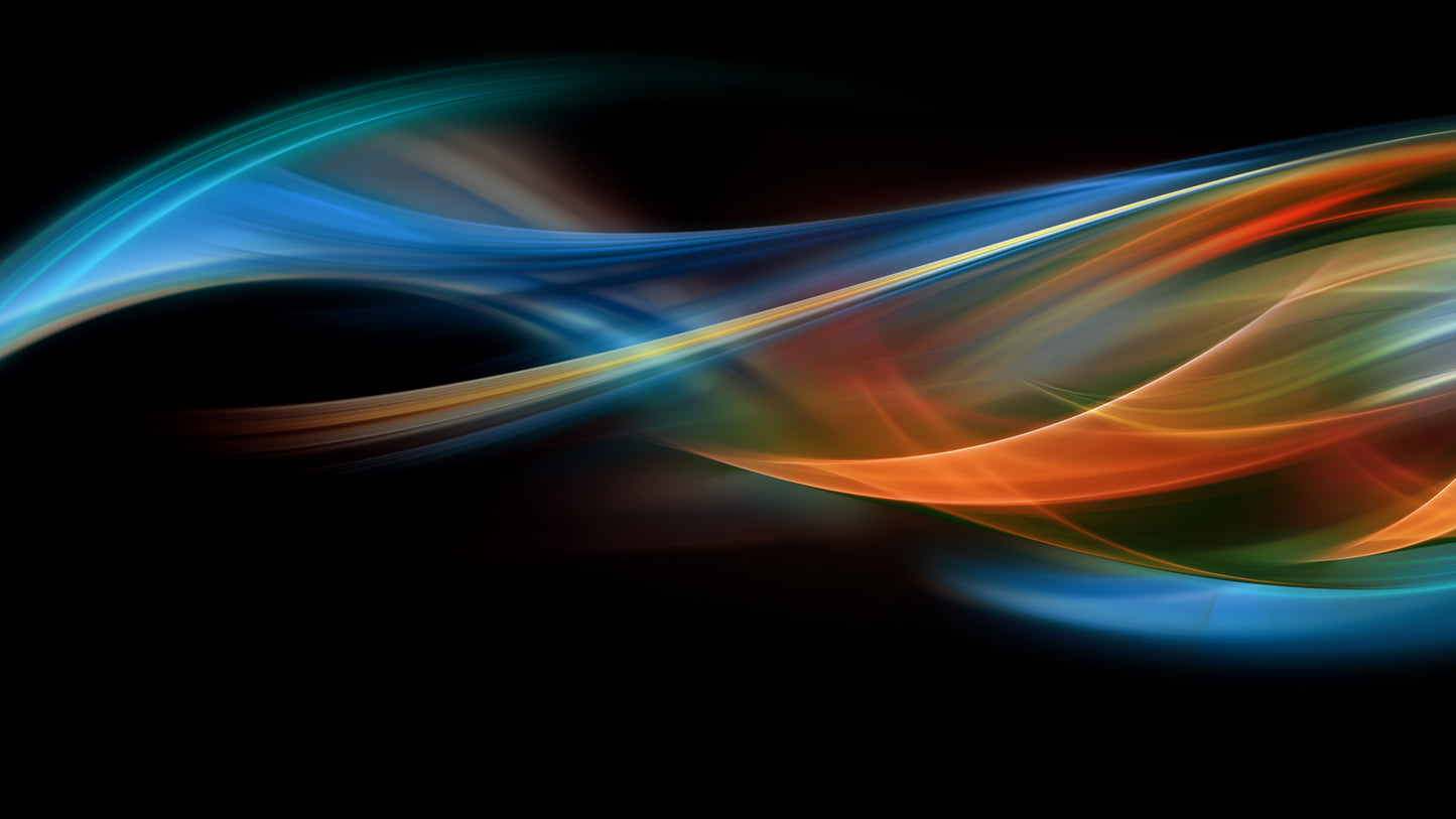 Colorful abstract wave design on a black background